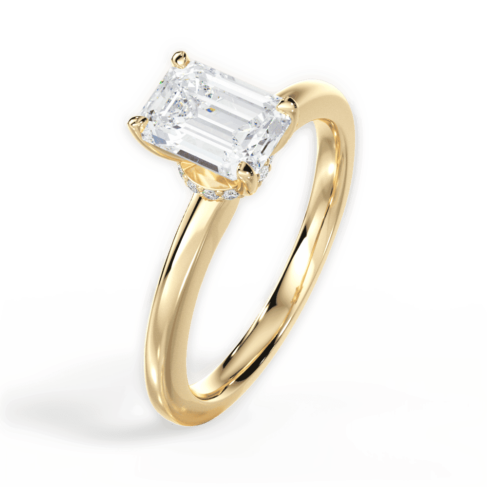 14kt Yellow Gold/18kt Yellow Gold/emerald/side