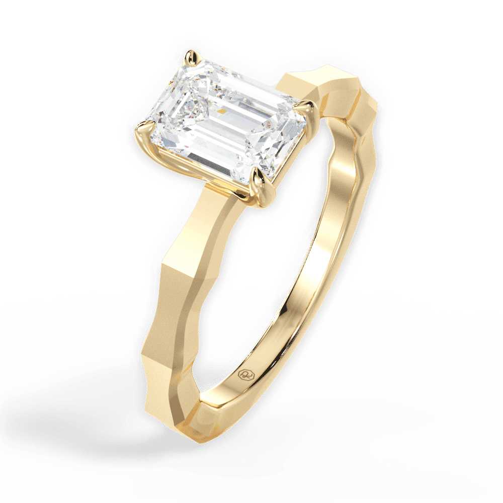 14kt Yellow Gold/18kt Yellow Gold/emerald/side