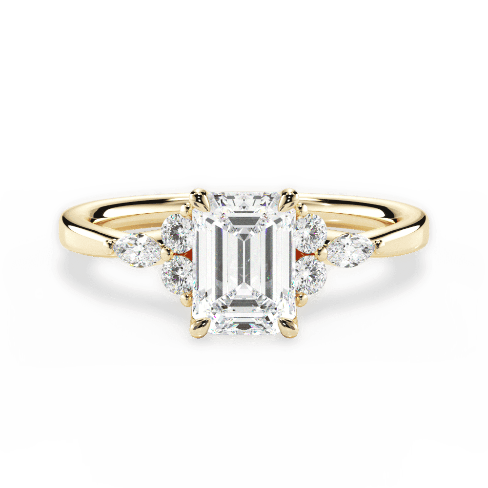 14kt Yellow Gold/18kt Yellow Gold/emerald/top
