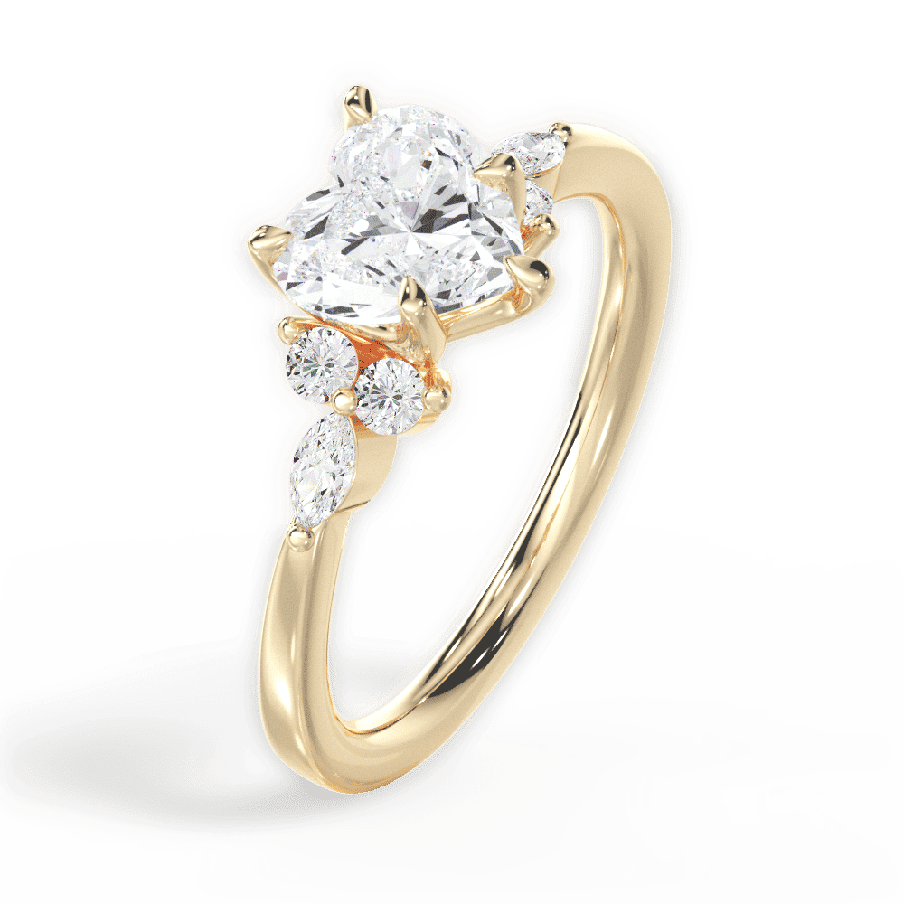 14kt Yellow Gold/18kt Yellow Gold/heart/perspective