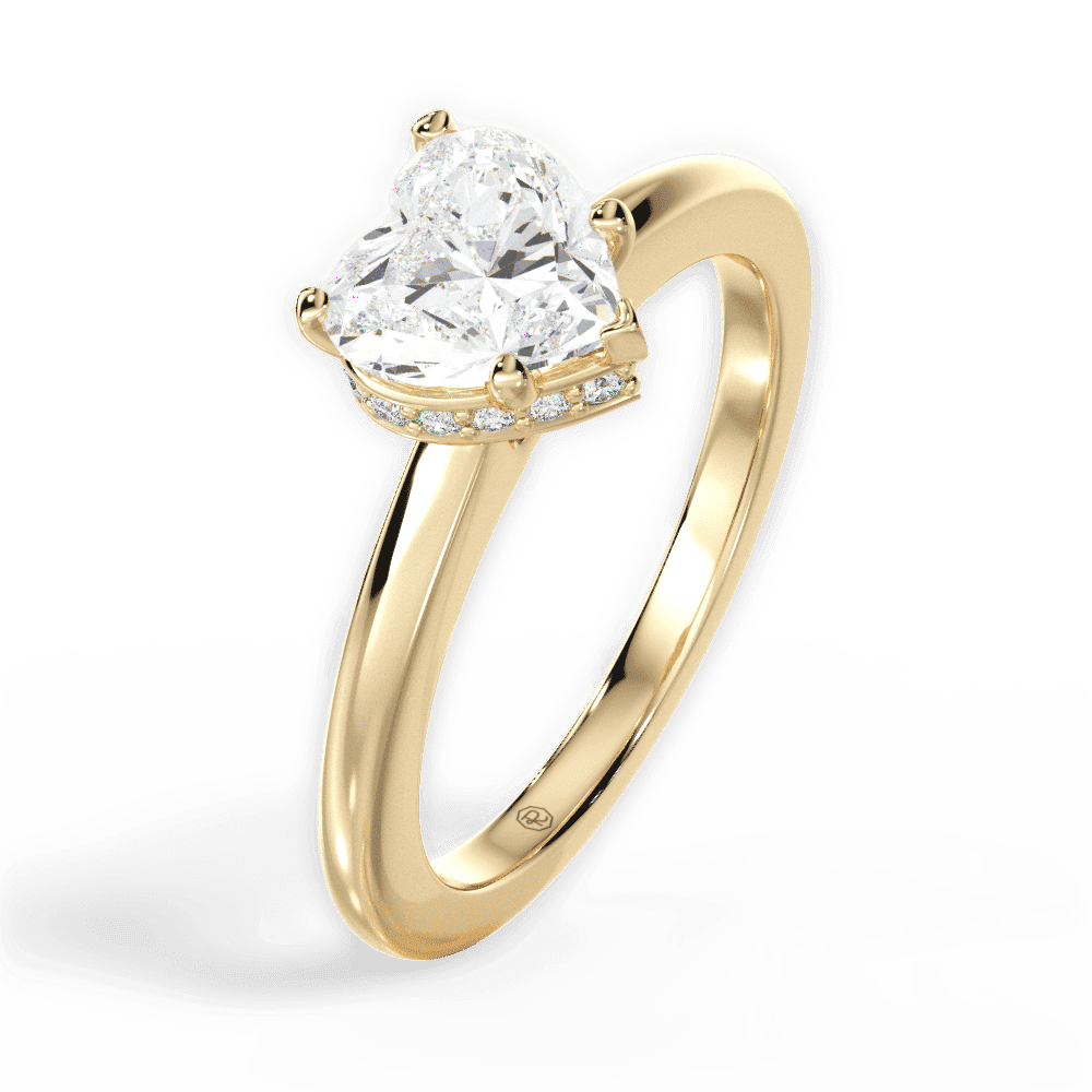 14kt Yellow Gold/18kt Yellow Gold/heart/perspective