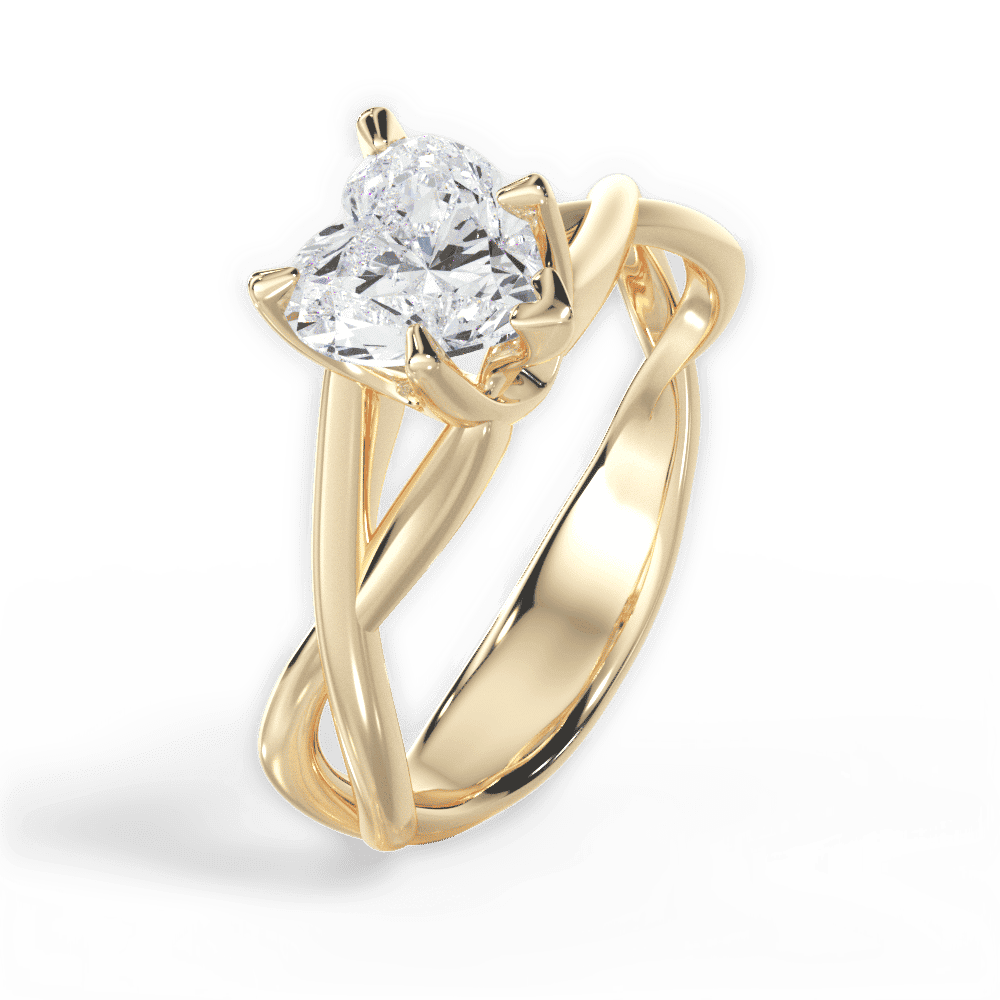 14kt Yellow Gold/18kt Yellow Gold/heart/perspective