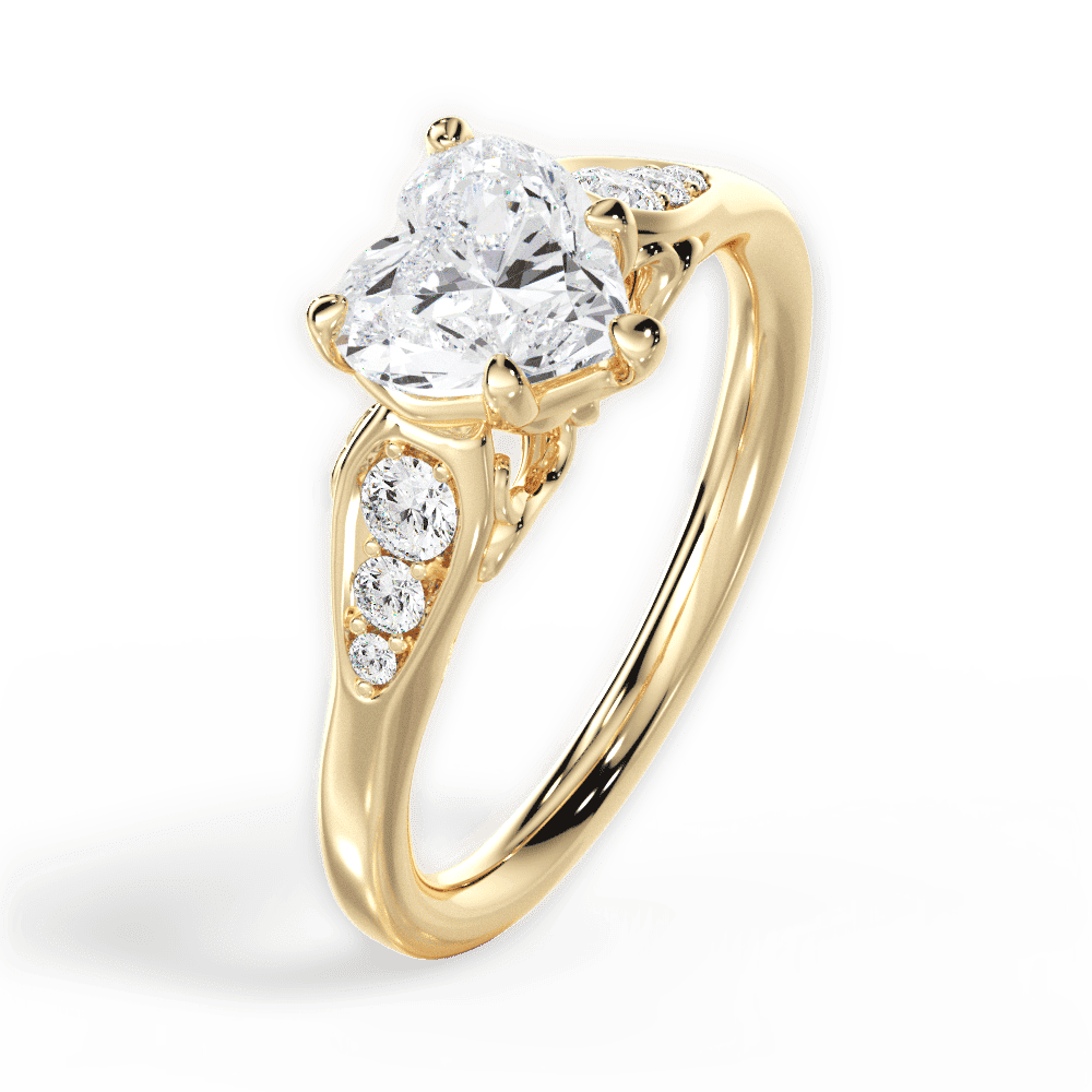 14kt Yellow Gold/18kt Yellow Gold/heart/perspective