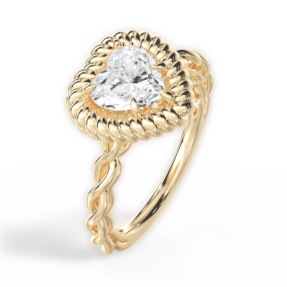 14kt Yellow Gold/18kt Yellow Gold/heart/perspective