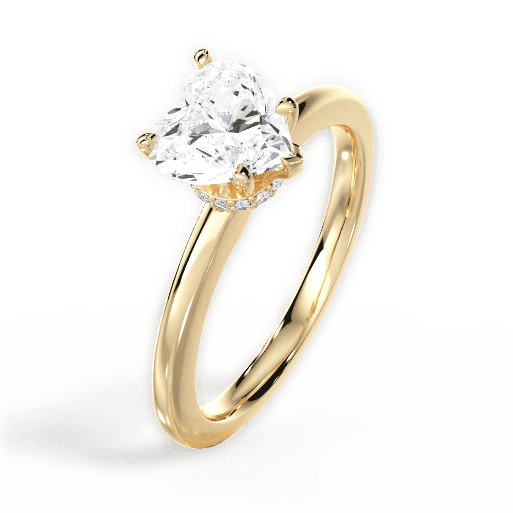 14kt Yellow Gold/18kt Yellow Gold/heart/side