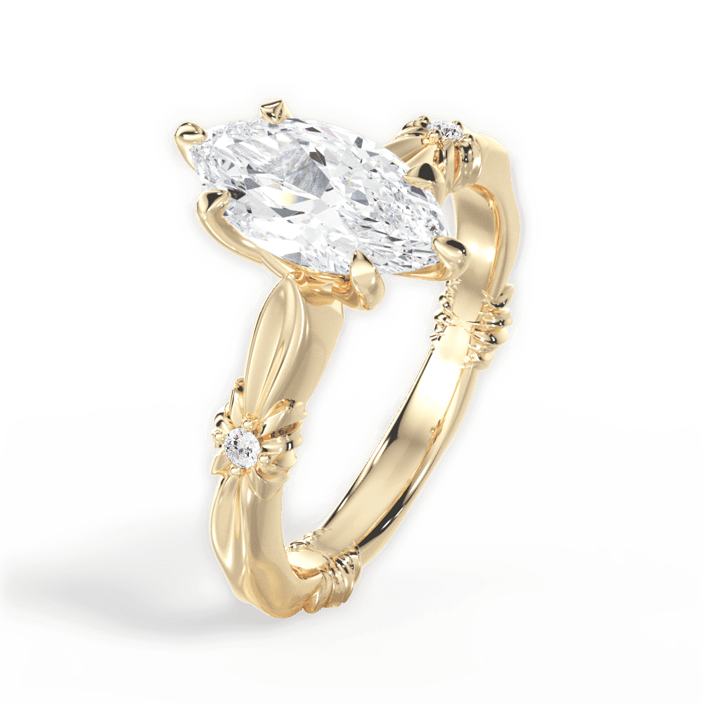 14kt Yellow Gold/18kt Yellow Gold/marquise/perspective