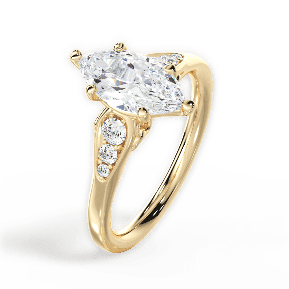14kt Yellow Gold/18kt Yellow Gold/marquise/perspective