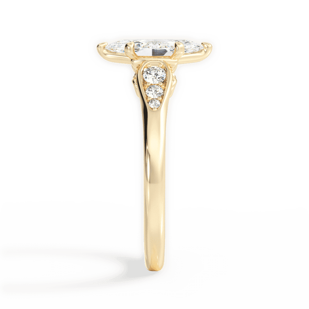 14kt Yellow Gold/18kt Yellow Gold/marquise/side