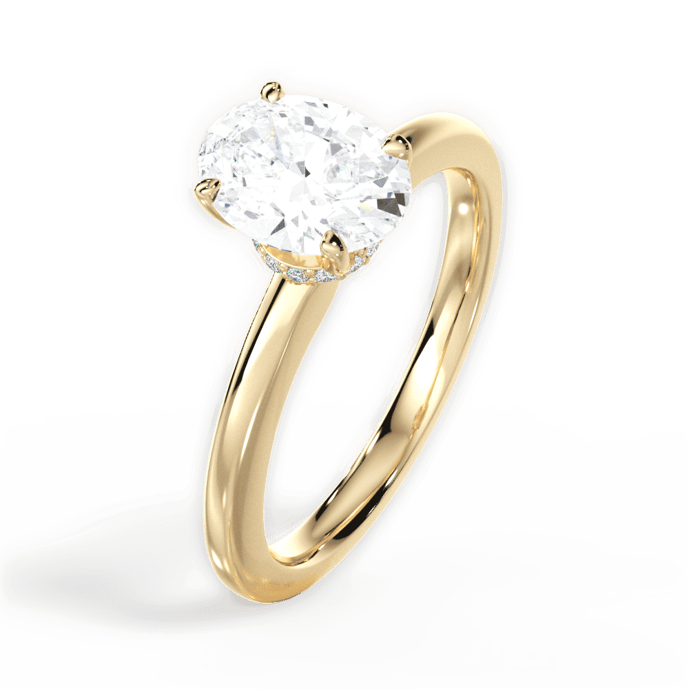 14kt Yellow Gold/18kt Yellow Gold/oval/side