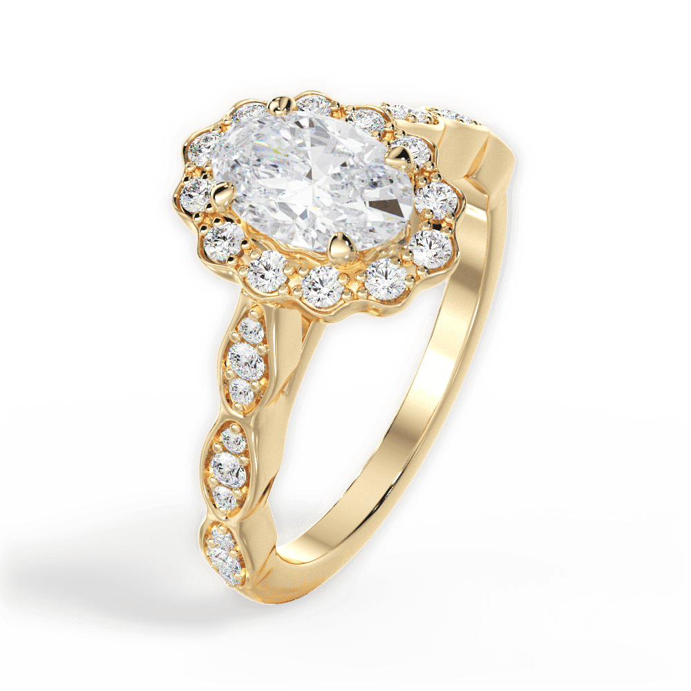 14kt Yellow Gold/18kt Yellow Gold/oval/side