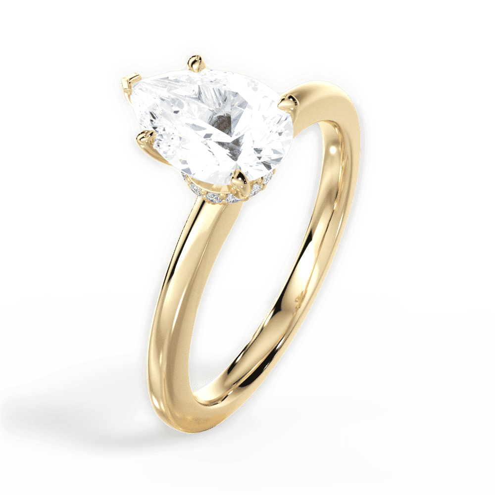 14kt Yellow Gold/18kt Yellow Gold/pear/side
