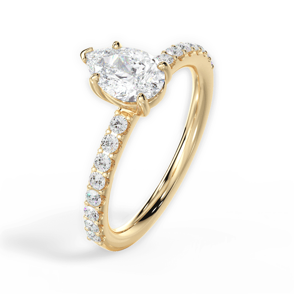 14kt Yellow Gold/18kt Yellow Gold/pear/side