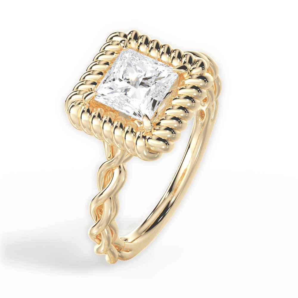 14kt Yellow Gold/18kt Yellow Gold/princess/perspective