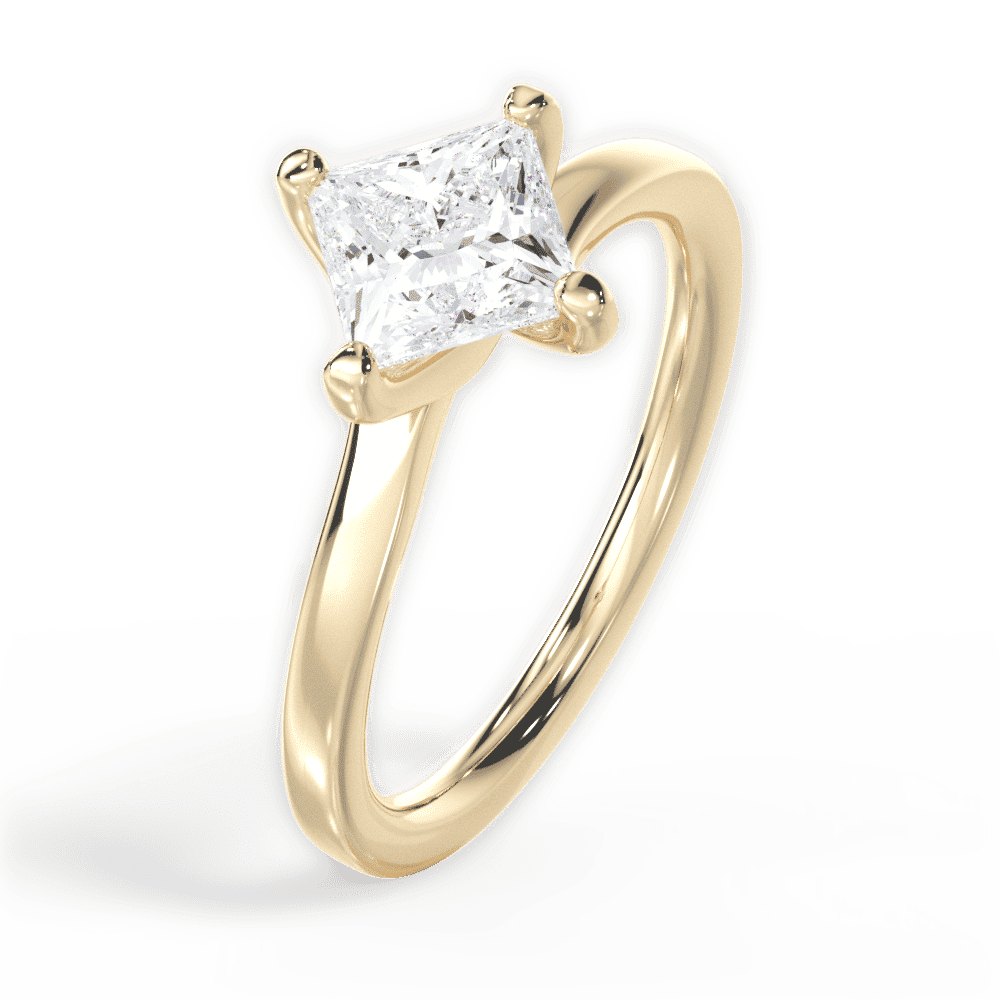 14kt Yellow Gold/18kt Yellow Gold/princess/perspective