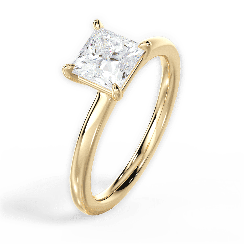 14kt Yellow Gold/18kt Yellow Gold/princess/perspective