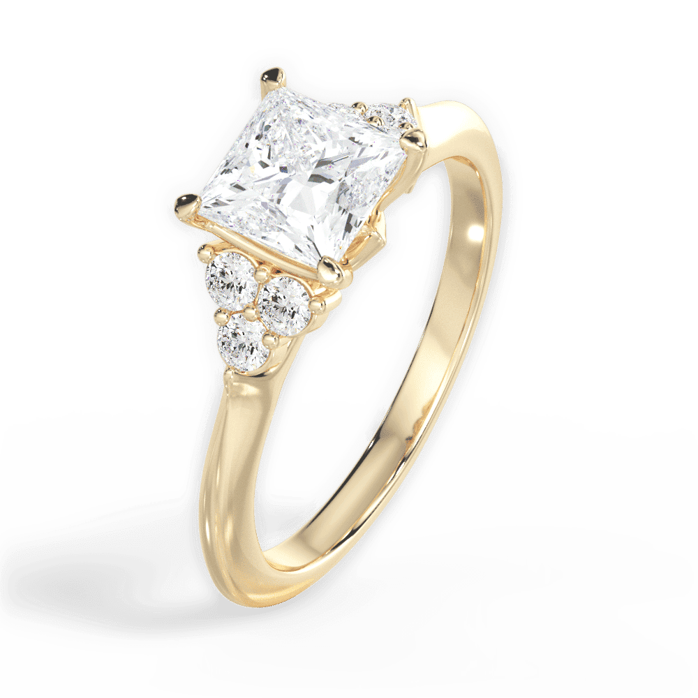 14kt Yellow Gold/18kt Yellow Gold/princess/perspective