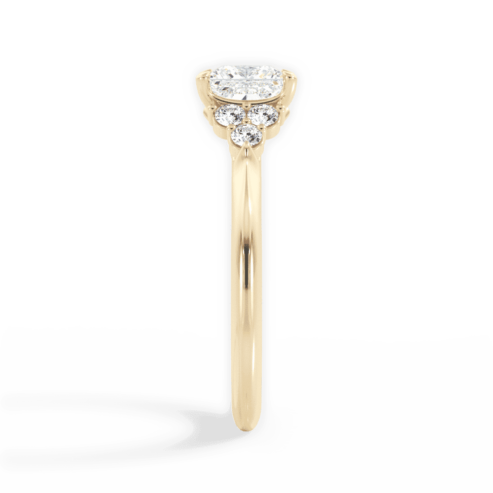 14kt Yellow Gold/18kt Yellow Gold/princess/side
