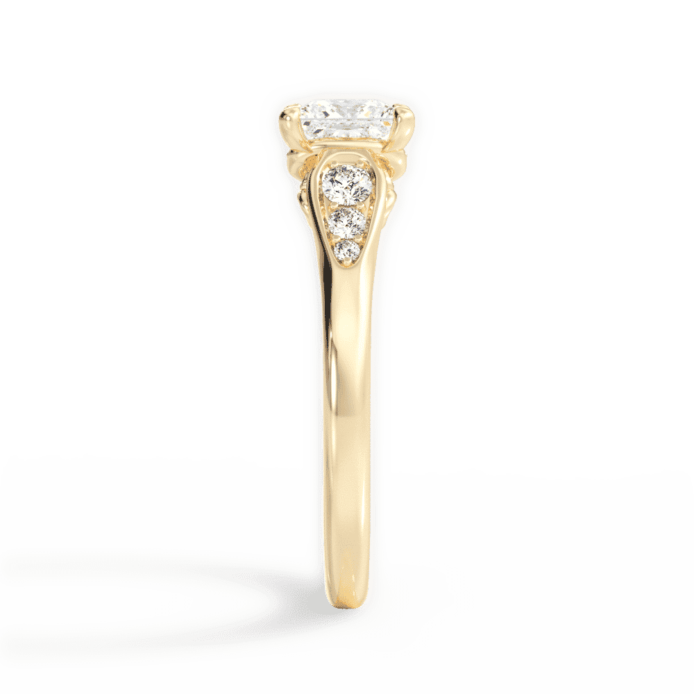 14kt Yellow Gold/18kt Yellow Gold/princess/side