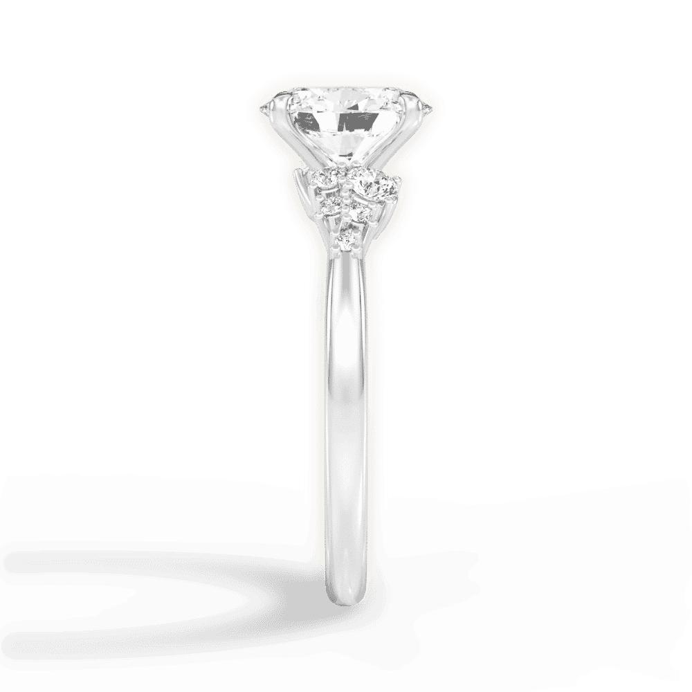 14kt White Gold/18kt White Gold/Platinum/oval/side