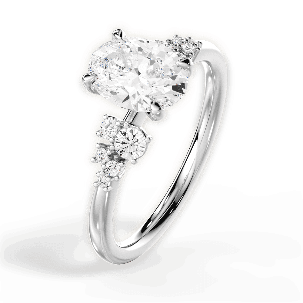 14kt White Gold/18kt White Gold/Platinum/oval/perspective