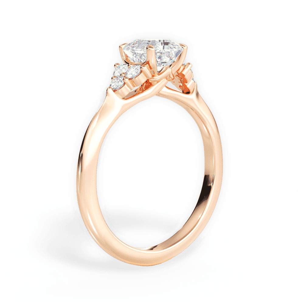 14kt Rose Gold/18kt Rose Gold/asscher/front