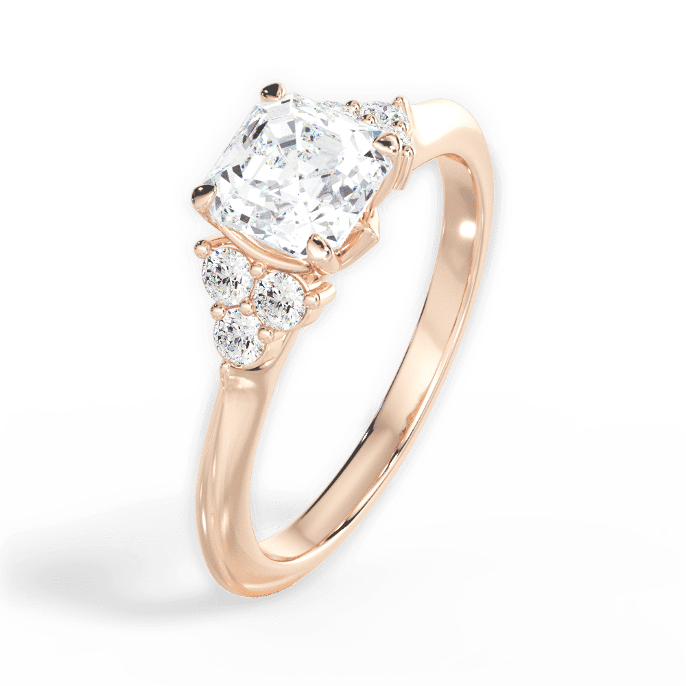 14kt Rose Gold/18kt Rose Gold/asscher/perspective