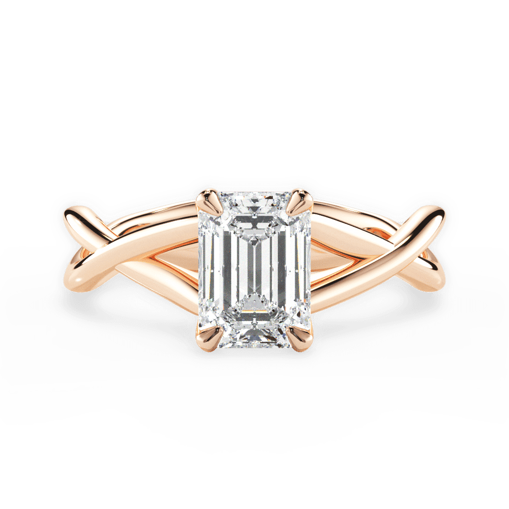 14kt Rose Gold/18kt Rose Gold/emerald/top