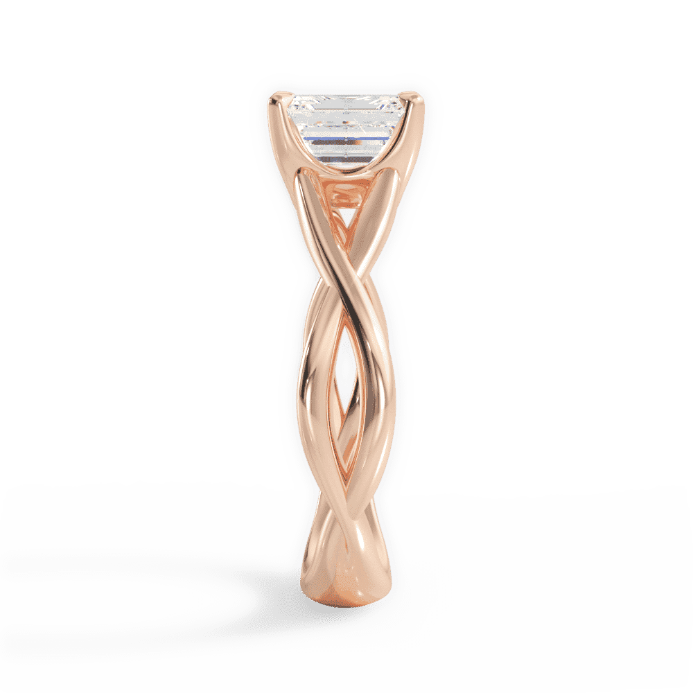 14kt Rose Gold/18kt Rose Gold/emerald/side