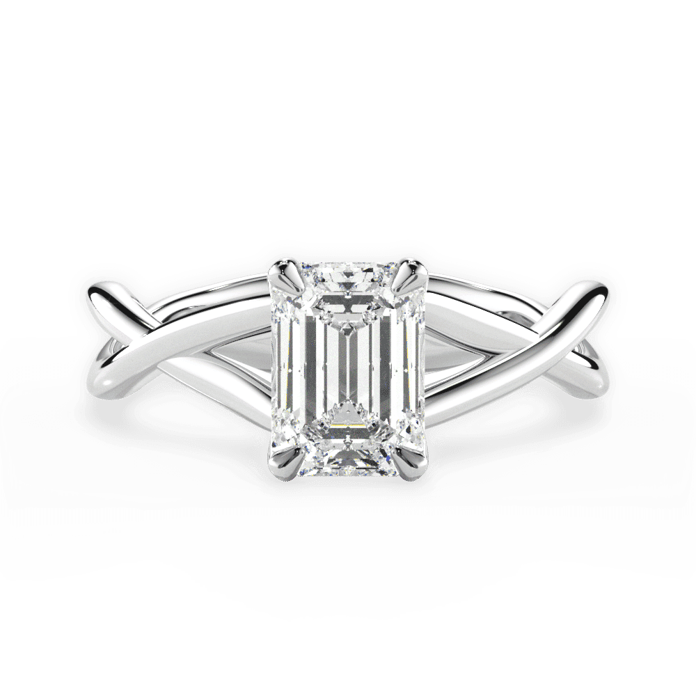14kt White Gold/18kt White Gold/Platinum/emerald/top