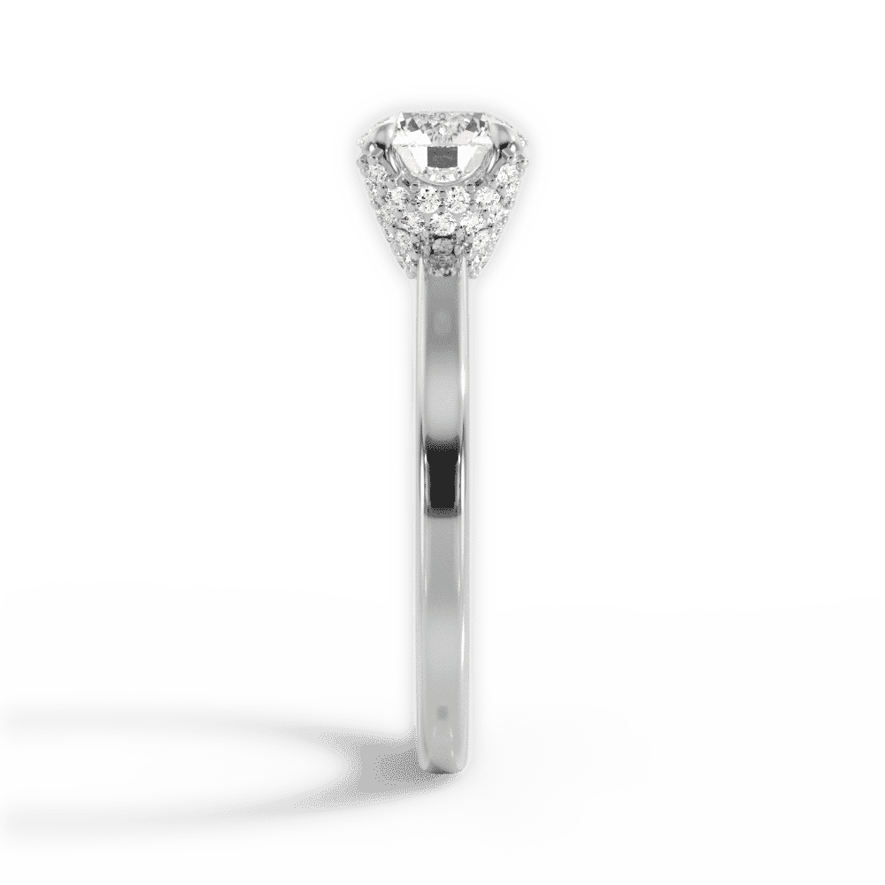 14kt White Gold/18kt White Gold/Platinum/round/perspective