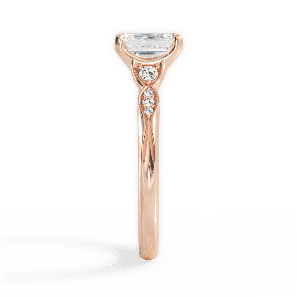 14kt Rose Gold/18kt Rose Gold/emerald/side