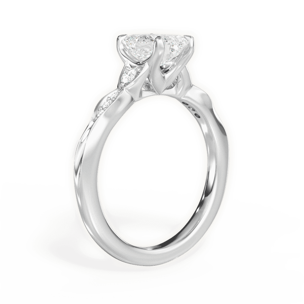 14kt White Gold/18kt White Gold/Platinum/emerald/front