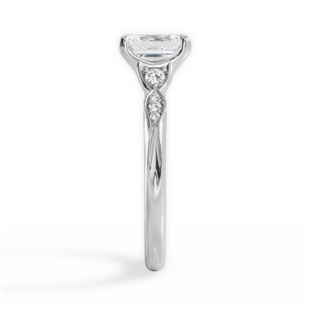 14kt White Gold/18kt White Gold/Platinum/emerald/side