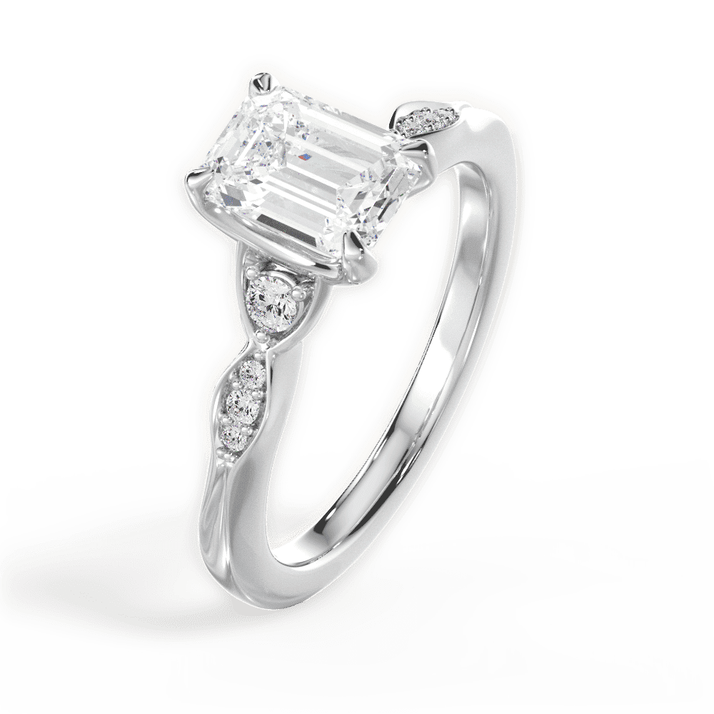 14kt White Gold/18kt White Gold/Platinum/emerald/perspective