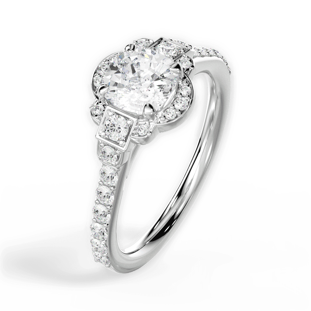 14kt White Gold/18kt White Gold/Platinum/cushion/perspective