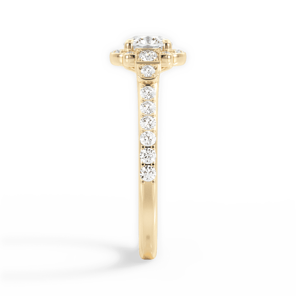 14kt Yellow Gold/18kt Yellow Gold/cushion/side
