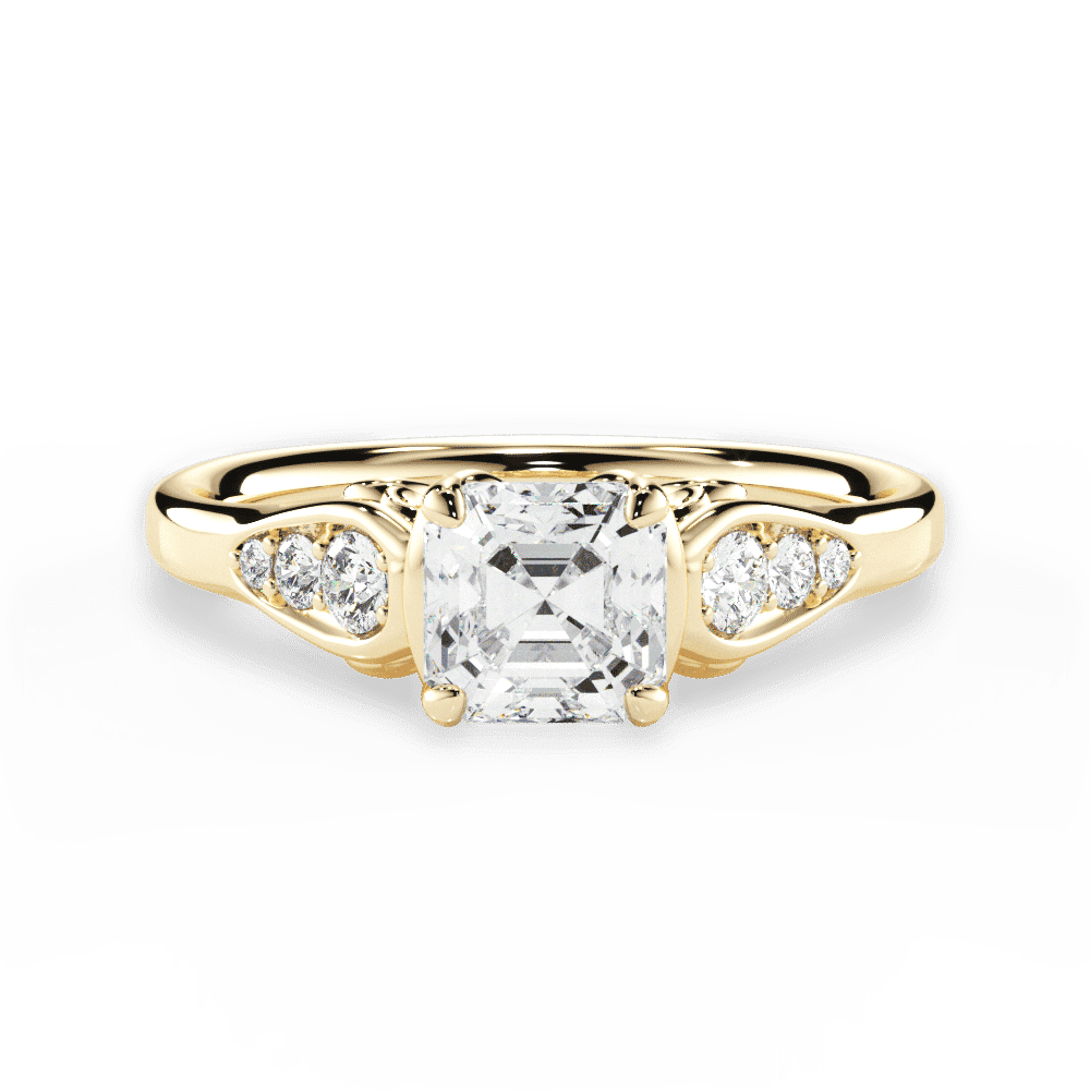 14kt Yellow Gold/18kt Yellow Gold/asscher/top