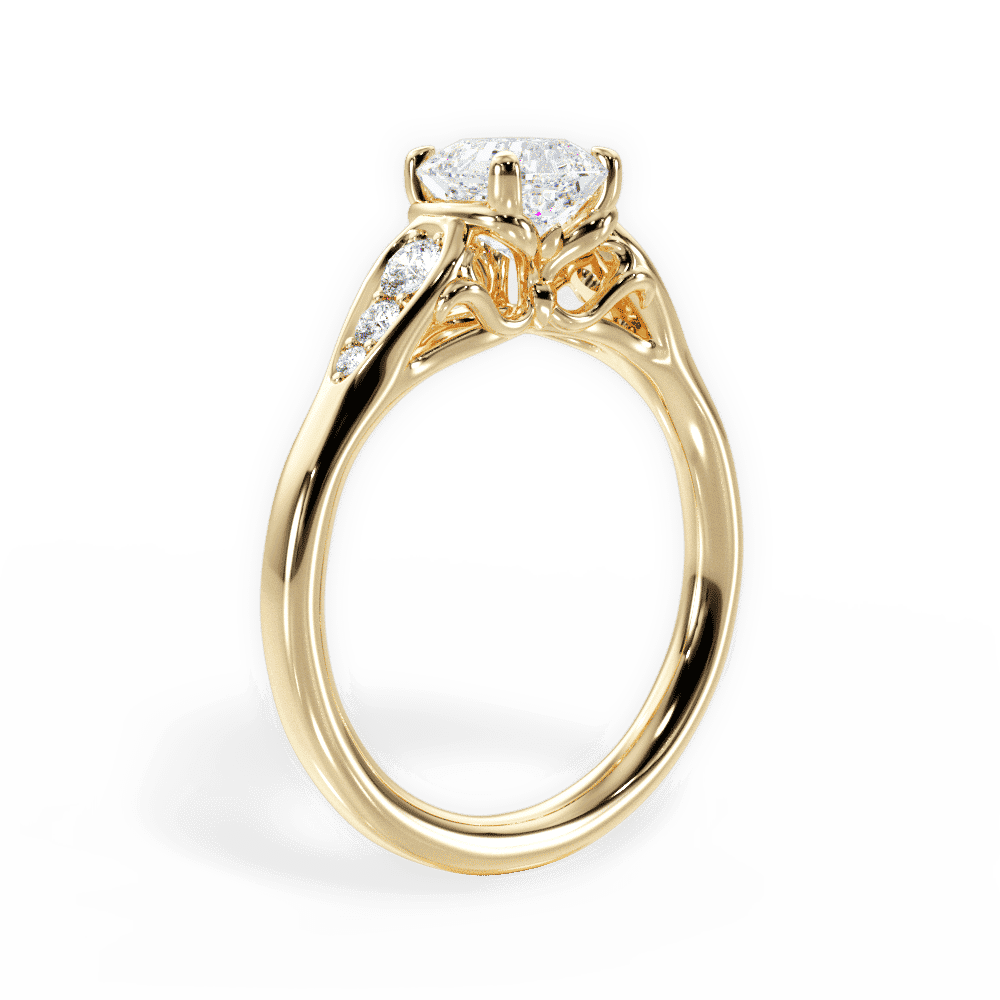 14kt Yellow Gold/18kt Yellow Gold/asscher/side