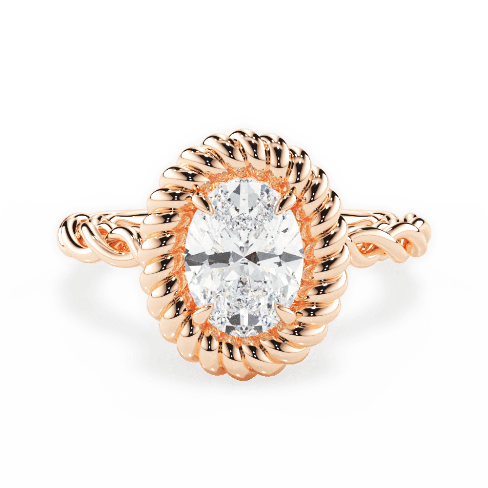 14kt Rose Gold/18kt Rose Gold/oval/top