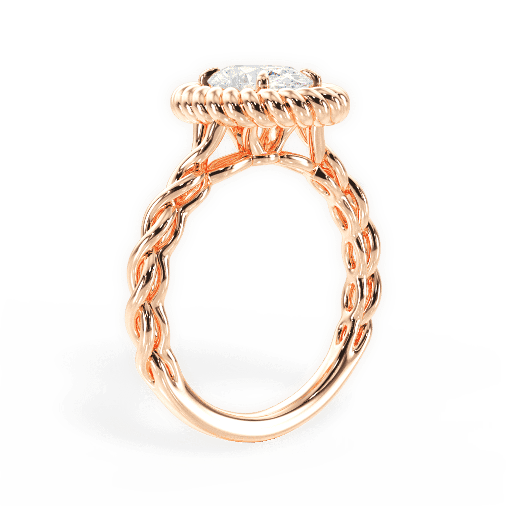 14kt Rose Gold/18kt Rose Gold/oval/front