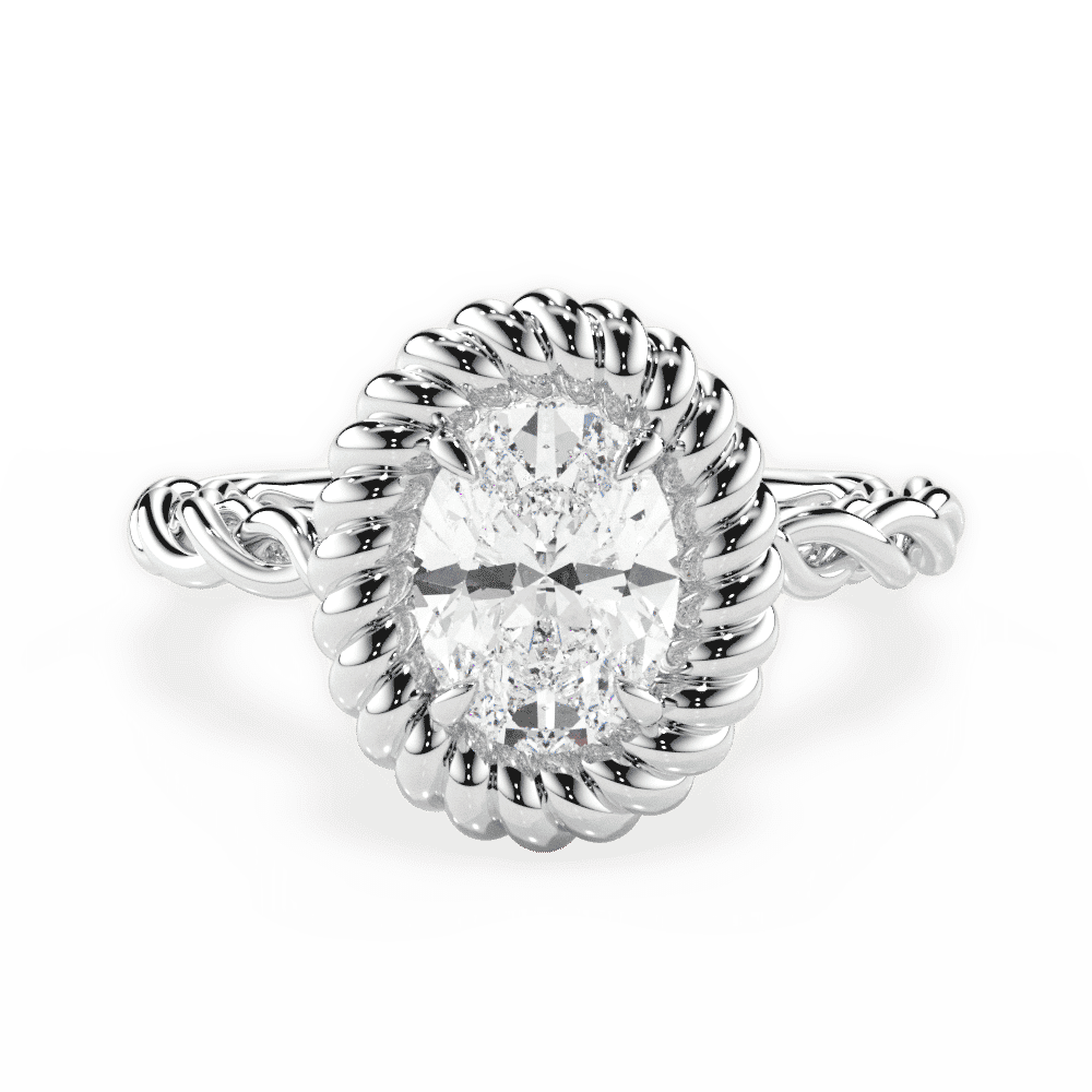 14kt White Gold/18kt White Gold/Platinum/oval/top