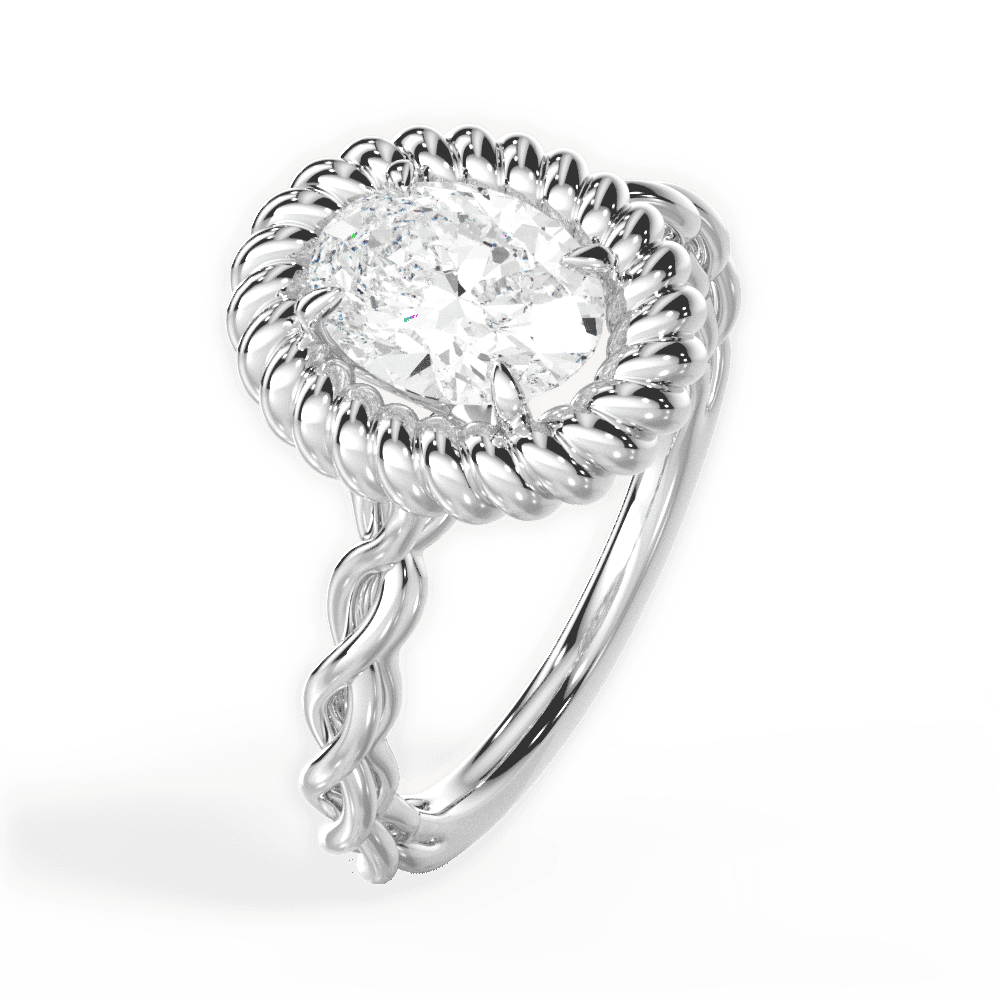 14kt White Gold/18kt White Gold/Platinum/oval/perspective