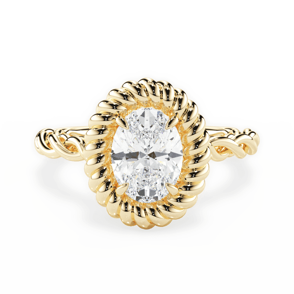 14kt Yellow Gold/18kt Yellow Gold/oval/top