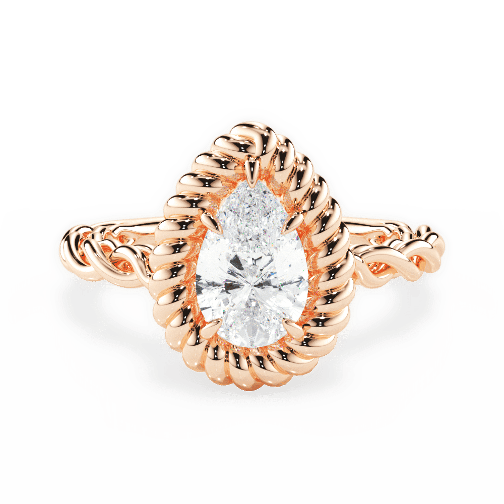 14kt Rose Gold/18kt Rose Gold/pear/top