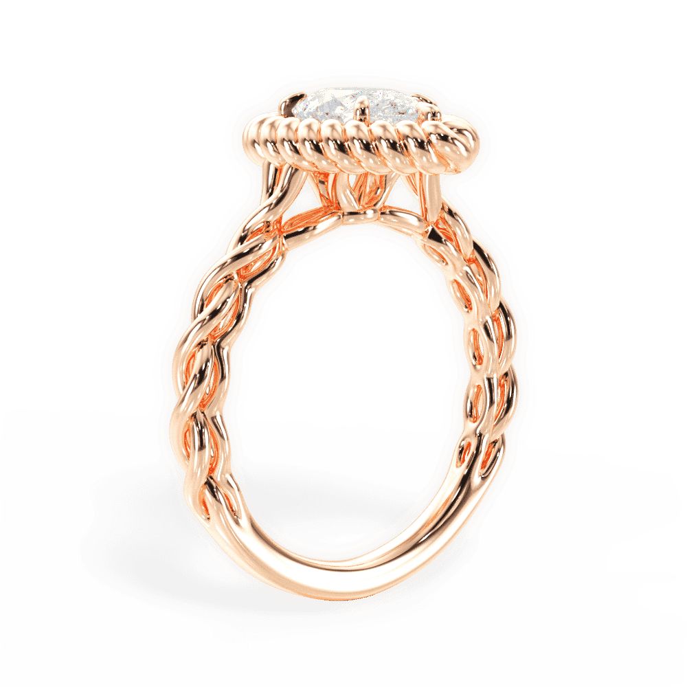 14kt Rose Gold/18kt Rose Gold/pear/front