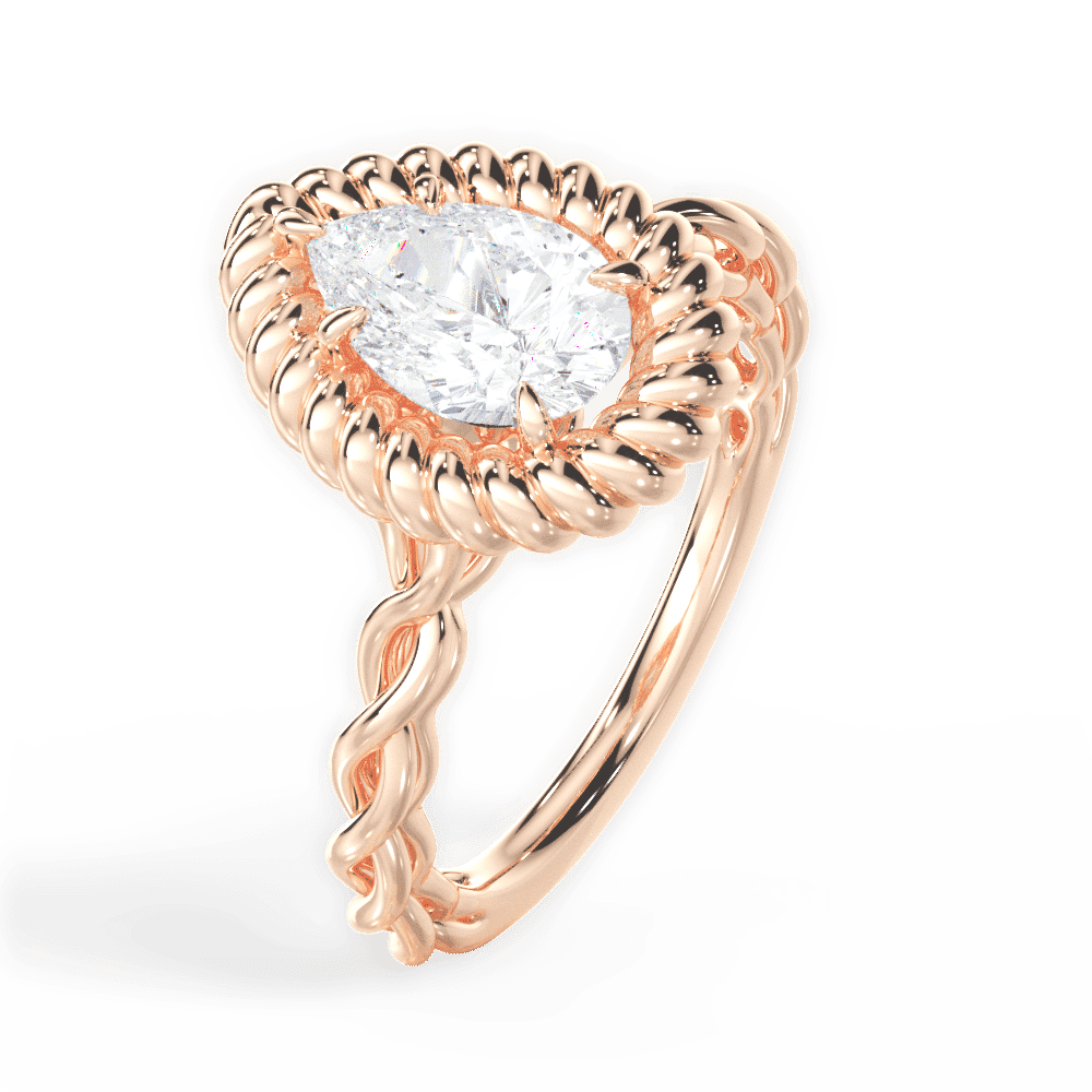 14kt Rose Gold/18kt Rose Gold/pear/perspective
