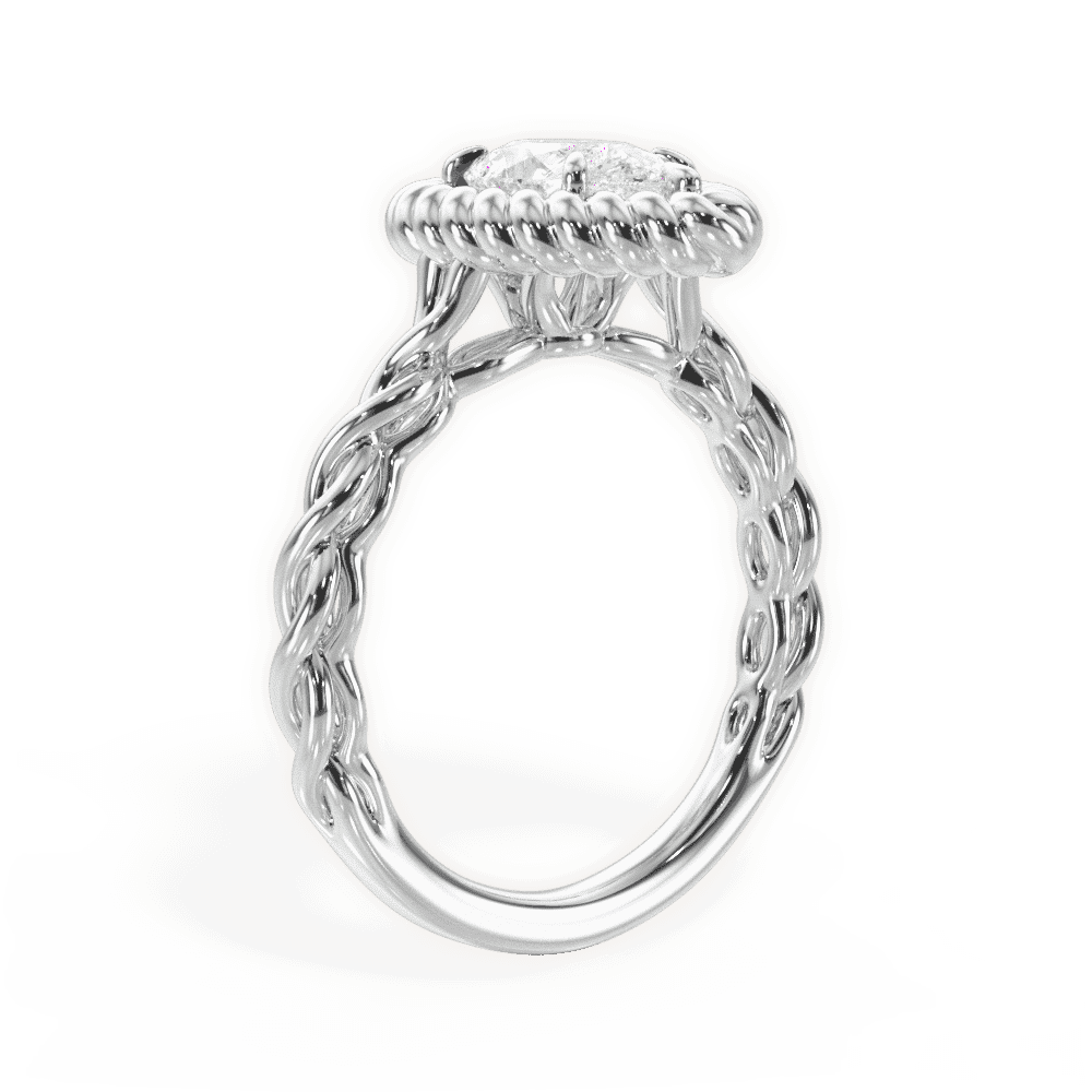 14kt White Gold/18kt White Gold/Platinum/pear/front