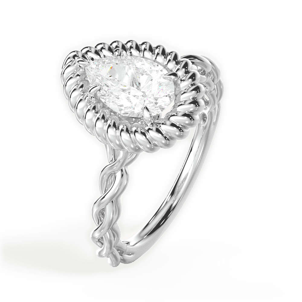 14kt White Gold/18kt White Gold/Platinum/pear/perspective