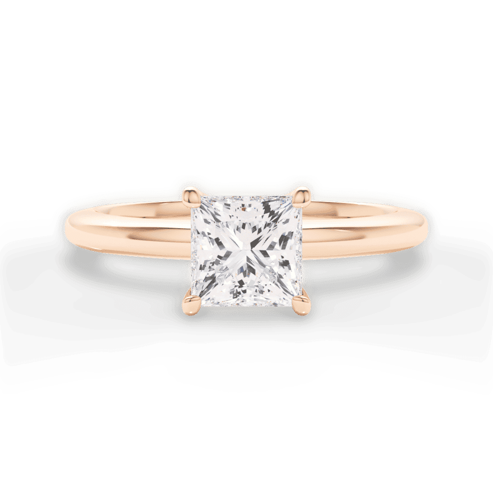 14kt Rose Gold/18kt Rose Gold/princess/top