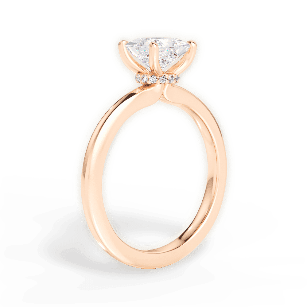 14kt Rose Gold/18kt Rose Gold/princess/front